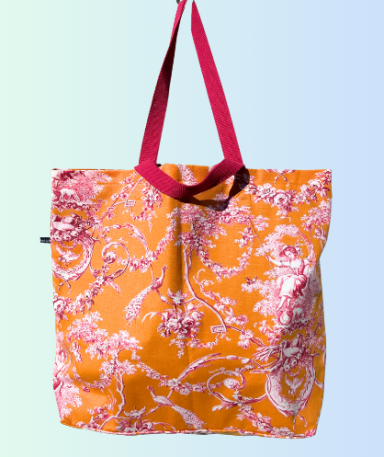 Toile daE Jouy orange-pink